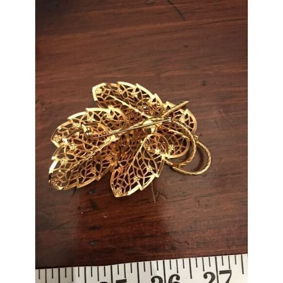 Boho Brooch Vintage Leaf Brooch Judy Lee - Picture 4 of 4